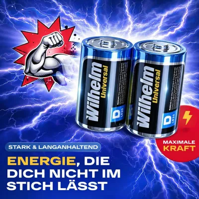 Produktbild von 80 x Wilhelm Mono D Universal Alkaline Batterien LR20 1,5V