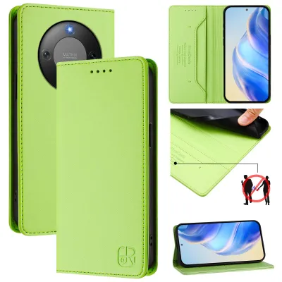 Produktbild von Lederhülle für Honor X9D Hülle Flip Brieftasche Kartenfächern Ständer Schutzhülle Grün