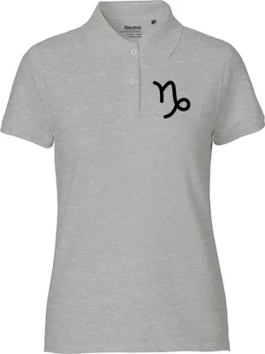 Produktbild von Huuraa Damen Polo Shirt Steinbock Sternzeichen Zeichen S Sport Grey Bio Baumwolle Fairtrade Poloshirt Geschenkidee