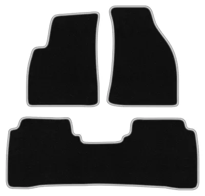 Zdjęcie produktu dla Dywaniki samochodowe welurowe CARLUX-SILVER do: Hyundai SantaFe I (2000-2006, SUV) czarne ze srebrnym obszyciem, z mocowaniami
