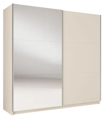 Image de Armoire ARSALA 2 portes coulissantes avec miroir beige sable 200 cm