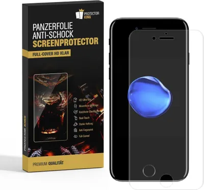 Produktbild von 4x Panzerfolie für iPhone 8 ANTI-SCHOCK FULL COVER Displayschutzfolie HD KLAR