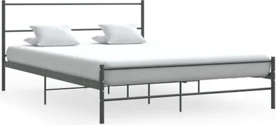 Produktbild von The Living Store Bettgestell Grau Metall 140×200 cm