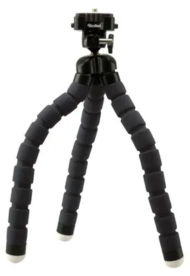 Productafbeelding van Statief telefoon mini statief - Flexibele poten - Max. 27 cm - 360 graden kogelkop - Zwart