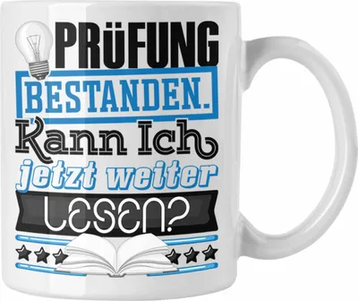 Produktbild von Trendation - Bachelor Master Prüfung Bestanden Geschenk Tasse Studium Prüfung Bestanden Kann Ich Jetzt Weiter Lesen Leseratte Geschenkidee (Weiß)