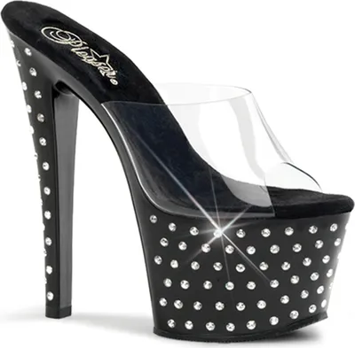 Obrázek produktu pro STARDUST-701 Dámské nazouvací boty Pleaser, Transparent Black , EU 38, US 8