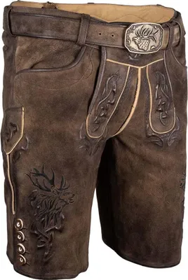 Produktbild von Lederhose Wayen kurz mit Gürtel rustikal Keder vulkan 54
