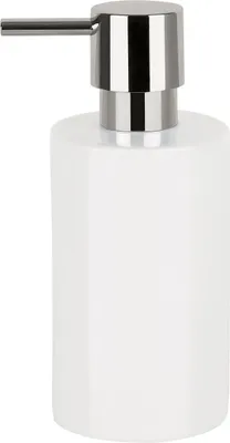 Produktbild von Spirella Seifenspender "Tube" | mit Pumpe | Flüssigseifen-Spender | Porzellan | 300ml | Langliebig und Robust | Weiß