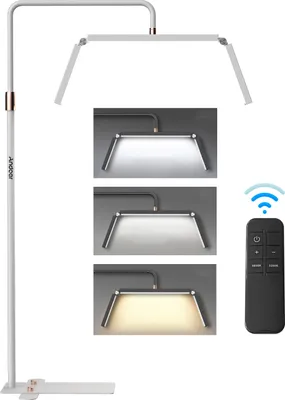 Produktbild von Andoer HD-M9X 40W Boden-LED-Videoleuchte Faltbares Fuelllicht Beauty Floor Moon Lamp 3200K-5600K Dimmbar mit 180cm/70.9in Metall-Lichtstaender Telefonhalter Fernbedienung fuer Schoenheitssalon Make-up Live-Streaming Nachttischlampe