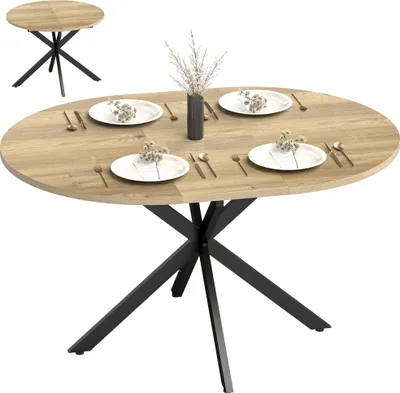 Zdjęcie produktu dla HOMCOM Stół rozkładany 100/135 x 100 cm, stół do jadalni, kolor naturalny