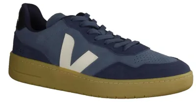 Produktbild von Veja V-90 Suede Herrensneaker, Leder, Blau, nachhaltig produziert,Wechselfußbett - Herrenschuhe Sneaker / Schnürschuh, Blau, leder 