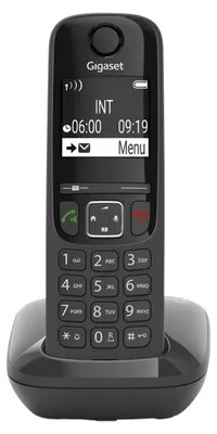 Obrázek produktu pro Gigaset AS690, Analog/DECT telefon, Bezdrátové sluchátko, Hlasitý odposlech, 100 pol., Identifikace volajícího, Černá