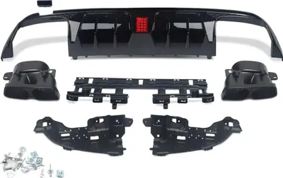 Produktbild von Diffuser Lip Notrix – Heckdiffuser Lip mit Auspuffblenden – Für Mercedes W205 C300/C63/C43 AMG (2015-2018) – Autozubehör