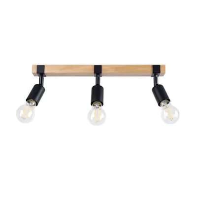 Obrázok produktu pre Stropné svietidlo ZUCA 3 čierne 3xE27 15W oceľ/drevo 14x15x53cm Sollux Lighting