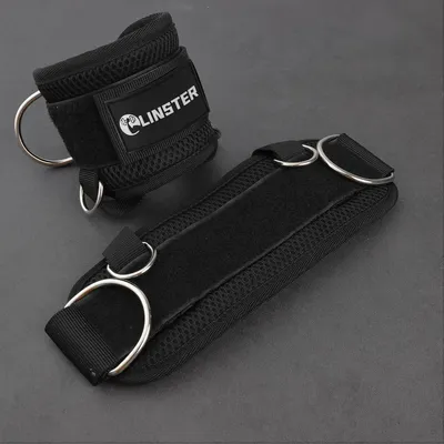 Produktbild von Fußschlaufen für Fitness mit D-Ringen | Neopren Knöchelriemen für Gesäßmuskeln und Beintraining (2 Stück)