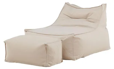 Produktbild von Redang Sitzsack mit Pouf zum Garten beige.