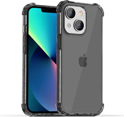 Image de Smartphonica iPhone 13 transparent
  housse en silicone antichoc avec bumper - Noir