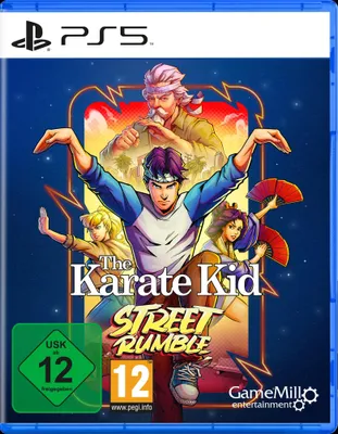 The image is a video game cover for 'The Karate Kid: Street Rumble' on PS5.