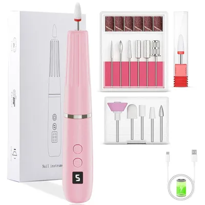 Produktbild von Nagelfräser für Gelnägel 12 in 1 Elektrische Nagelfeile - Maniküre set elektrisch 20000 U/min, 5 Gear Electric Nail Drill, Fräser Nägel für Naturnägel