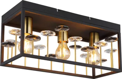 Produktbild von Globo Lighting Deckenleuchte Metall schwarz matt, 3x E27
