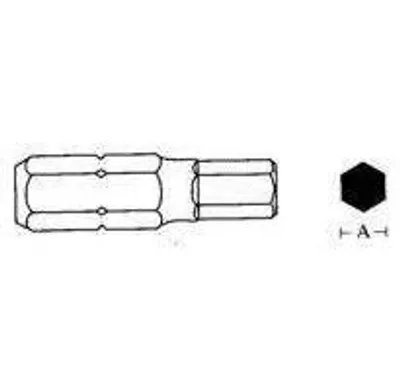 Produktbild von D125H050A 1/4"-Bit mit Ampullenform, 5 x 25 mm – JONNESWAY