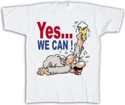 Produktbild von T-Shirt mit Print - Yes we can - 10510 weiß - Gr. S-XXL Größe - L