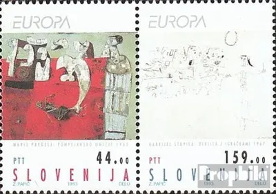 Produktbild von Briefmarken Slowenien 1993 Mi 48-49 Paar (kompl.Ausg.) postfrisch Zeitgenössische Kunst
