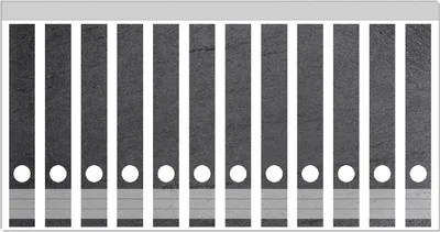 Produktbild von Wallario Ordnerrücken Sticker, selbstklebend für schmale Ordner, 12 Stück, Motiv Schwarze Schiefertafel Optik - Steintafel