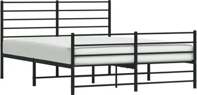 Obrázek produktu pro Kovový rám postele s hlavovým a nožním čelem černý 120 x 200 cm