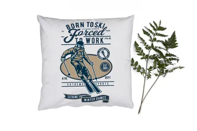 Produktbild von MuchoWow® Zierkissen Sofakissen Wohnzimmer Dekokissen 40x40 cm Ski - Wintersport - Jahrgang - Foto Kissen - Schlafzimmer Dekoration