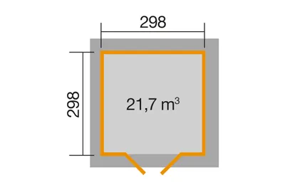 Produktbild von WEKA 177.3030.00.00 Gartenhaus/Blockbohlenhaus Mediterrana 4-Eck mit Doppeltür ; Größe: 2 ; Farbgebung: Naturbelassen ; Wandstärke: 28 mm ; Maße (LxBxH): 298 cm x 298 cm x 300 cm ; Seitenwandhöhe: 220 cm