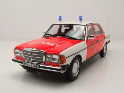 Produktbild von Norev 183834 Mercedes 200 W123 Notarzt 1984 rot weiß 1:18