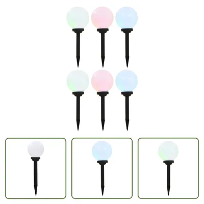 Image de The Living Store Lampes solaires d'extérieur 6 pcs. Boule LED 20 cm RGB
