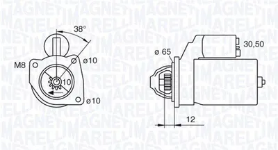 Image de Démarreur MAGNETI MARELLI pour ABARTH 500 / 595 (référence 312) et pour LANCIA YPSILON (référence 843)