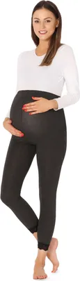 Image de Leggings de grossesse 7/8 Be Mammy pour femmes BE20-262 (mélange foncé, L)