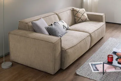 Produktbild von KAWOLA Sofa SAMU 2-Sitzer Stoff taupe