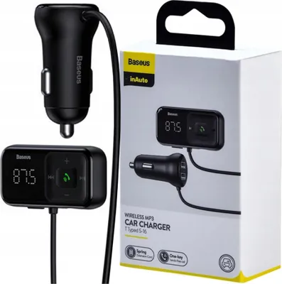 Immagine prodotto di Baseus Trasmettitore Mp3 Bluetooth + Caricabatterie S-16 (nero)