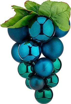 Produktbild von Weihnachtsbaumkugeln klein Trauben Blau Kunststoff 14 x 14 x 25 cm