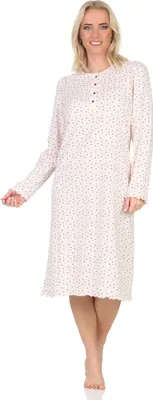 Zdjęcie produktu dla Normann damska koszula nocna z długim rękawem w klasycznym, eleganckim stylu;cream.48