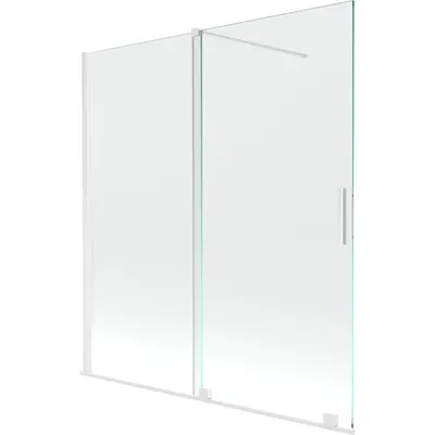 Obrázok produktu pre Mexen Velar vaňová zástena dvojkrídlová Posuvný 150 x 150 cm, Priehľadné, Biela - 896-150-000-01-20