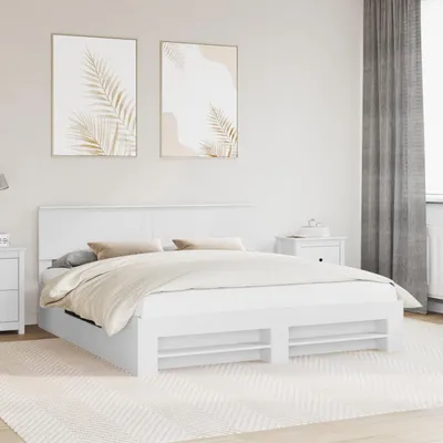 Immagine prodotto di vidaXL Struttura letto con testiera bianca 200 x 200 cm in materiale ligneo