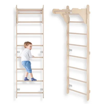 Produktbild von MAMOI® Klettergerüst Indoor, Sprossenwand für kinderzimmer, Turnringe kinder für klettern, Kletterwand und spielgeräte