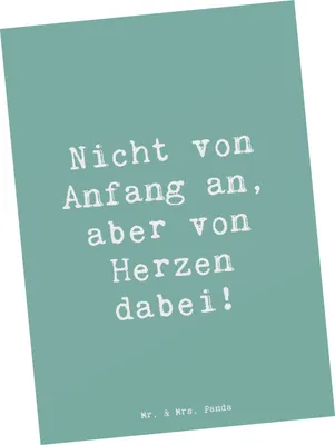 Produktbild von Mr. & Mrs. Panda Postkarte Spruch Adoptivkind von Herzen - Meeresbrise - Geschenk, bildkarte, Familienbande, Familie, Postkarten, Dankeschön, Liebe, Designkarte