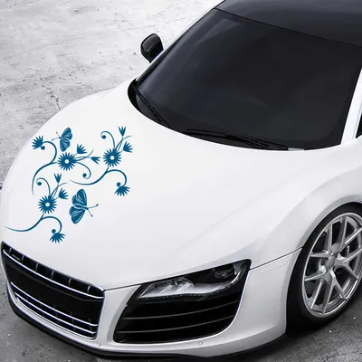 Produktbild von Aufkleber - Autoaufkleber "Blumenranke Tina" 50cm x 50cm Signalblau - Tuning Carystyling Heckscheibe Auto