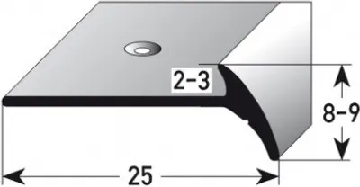 Produktbild von Treppenkante "Oiron" Treppenkantenprofil / Winkelprofil / Fassonprofil, konfigurierbar, Breite: 25 mm, Einfasshöhe für Böden mit  2-3 mm Stärke, aus Aluminium eloxiert, gebohrt, von Auer Metall -bronze dunkel-1000-2