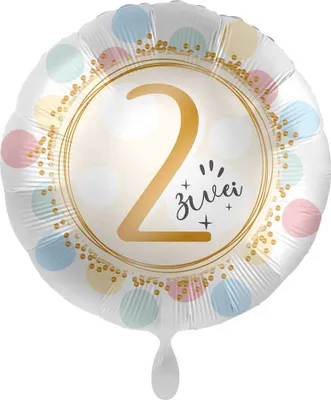 Produktbild von 2. Geburtstag Folienballon soft Dots 45cm