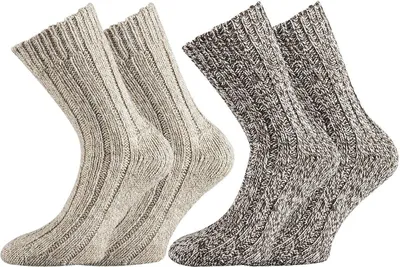 Produktbild von FussFreunde 2 Paar superweiche Norwegersocken, vorgewaschen, Braun/Beigetöne, Größe 43-46
