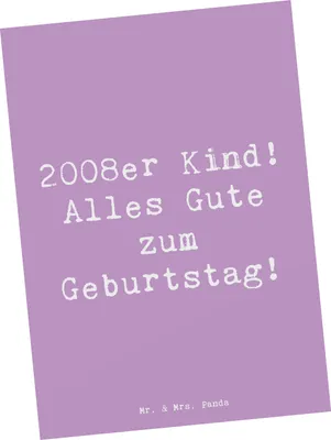 Produktbild von Mr. & Mrs. Panda Grußkarte Spruch 2008 Geburtstag - Lavendeltraum - Geschenk, Jahrgang, Ansichtskarten, Happy Birthday, Kunstkarten, bildkarte, herzliche Geburtstagsgrüße