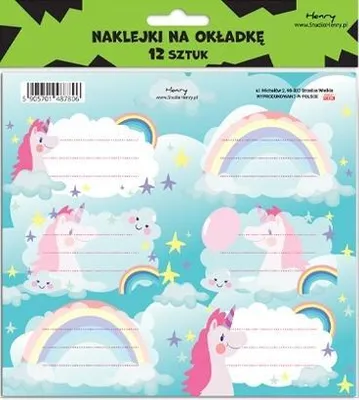 Immagine prodotto di Adesivi per quaderni - Unicorno (12 pezzi)