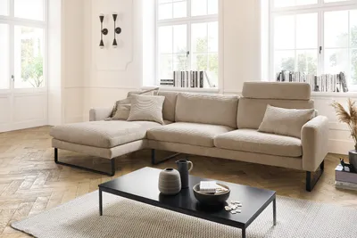 Produktbild von KAWOLA Sofa RICARDA Ecksofa Cord taupe Recamiere links